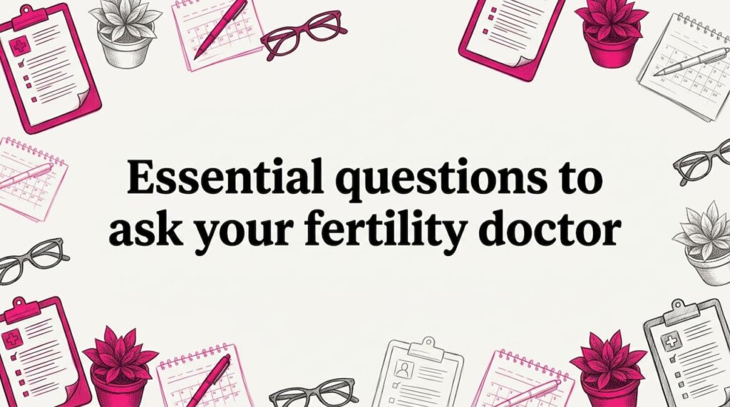 Decorative title card with fertility-related objects