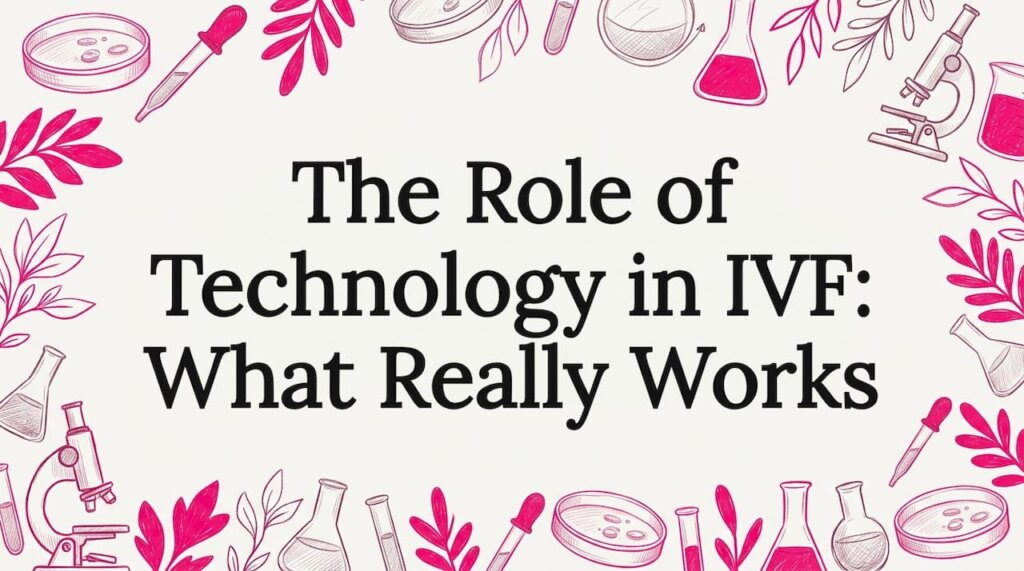 Decorative IVF-themed title card illustration