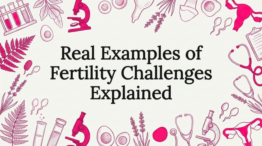 Decorative fertility-themed title card illustration