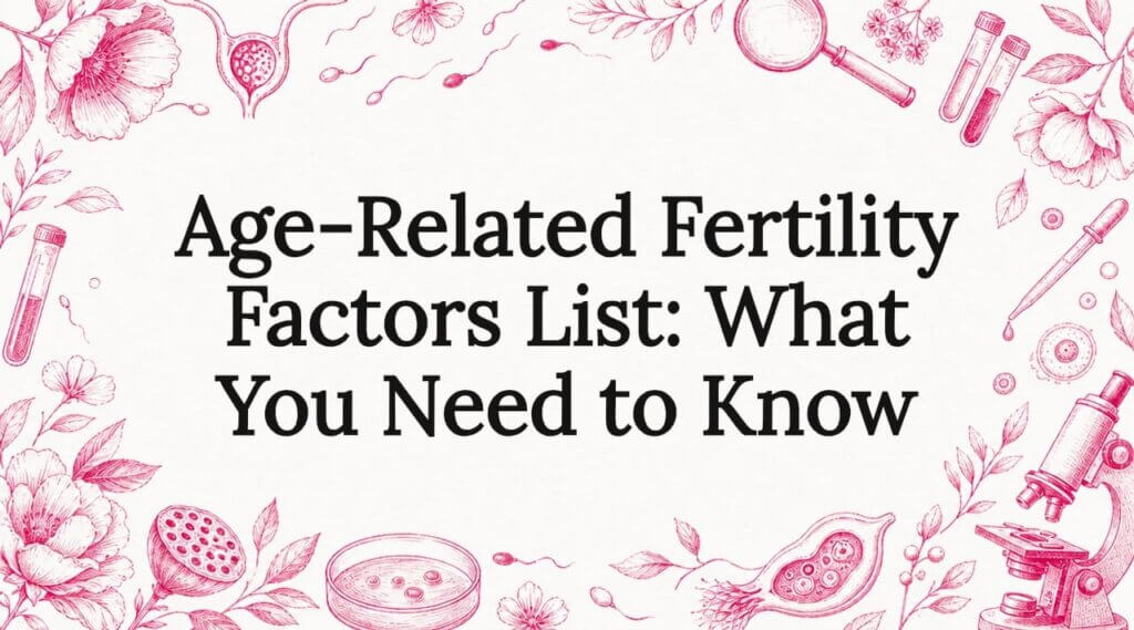 Decorative fertility factors title card illustration