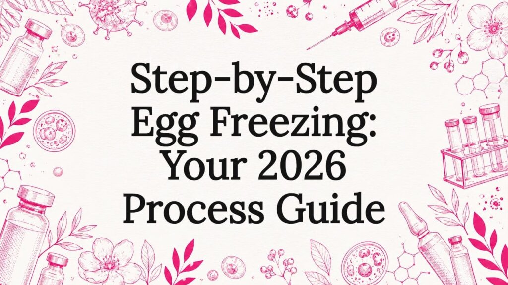 Decorative title card illustration for egg freezing guide