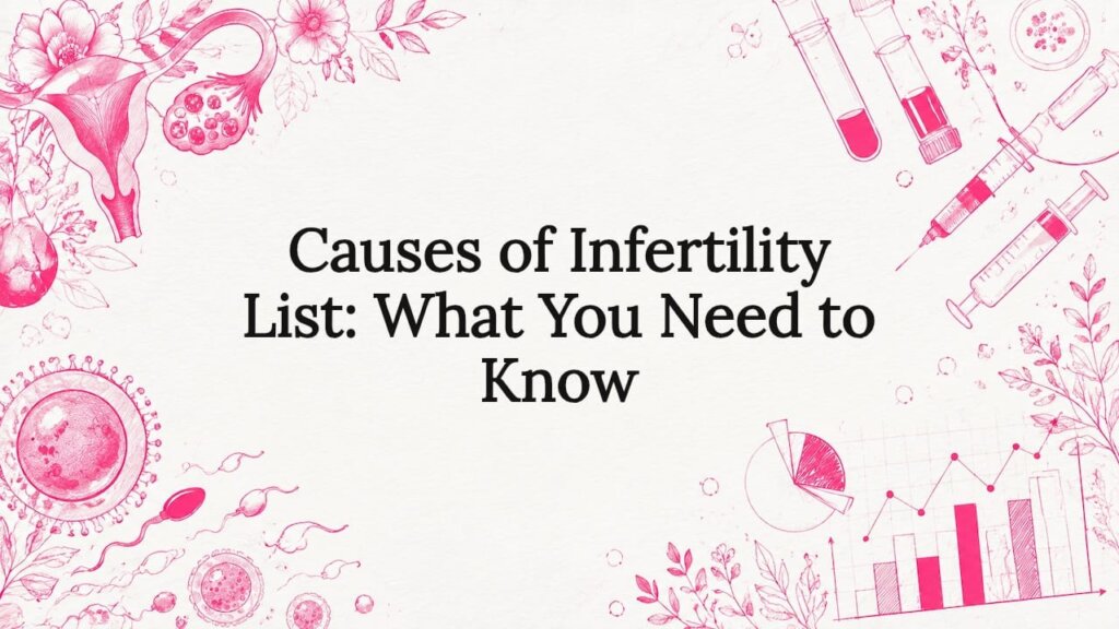 Decorative illustration framing infertility article title
