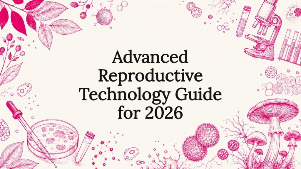 Decorative title card illustration for reproductive technology article