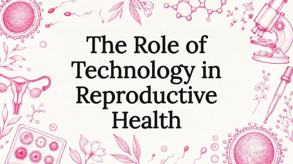 Decorative reproductive health title card illustration