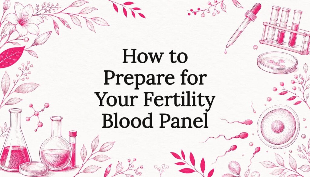 Decorative title card illustration for fertility blood panel article