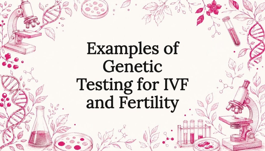 Decorative hand-drawn genetic testing title card illustration
