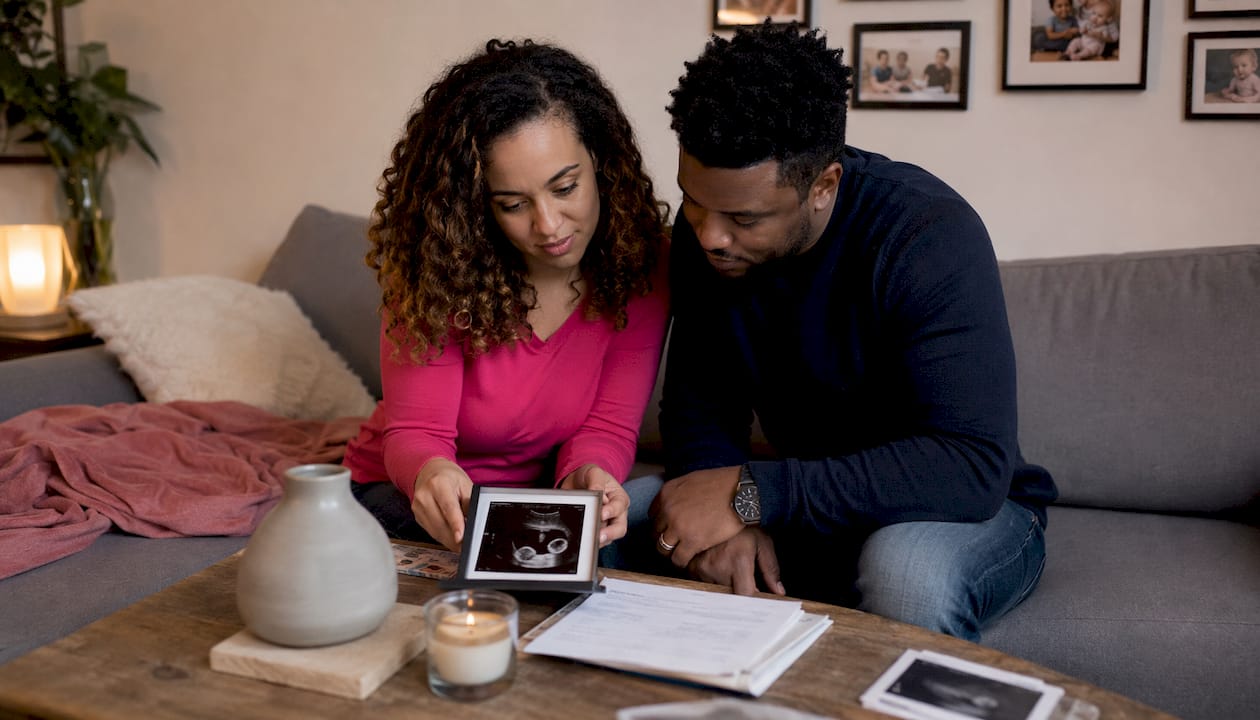 Couple discussing surrogacy and pregnancy plan