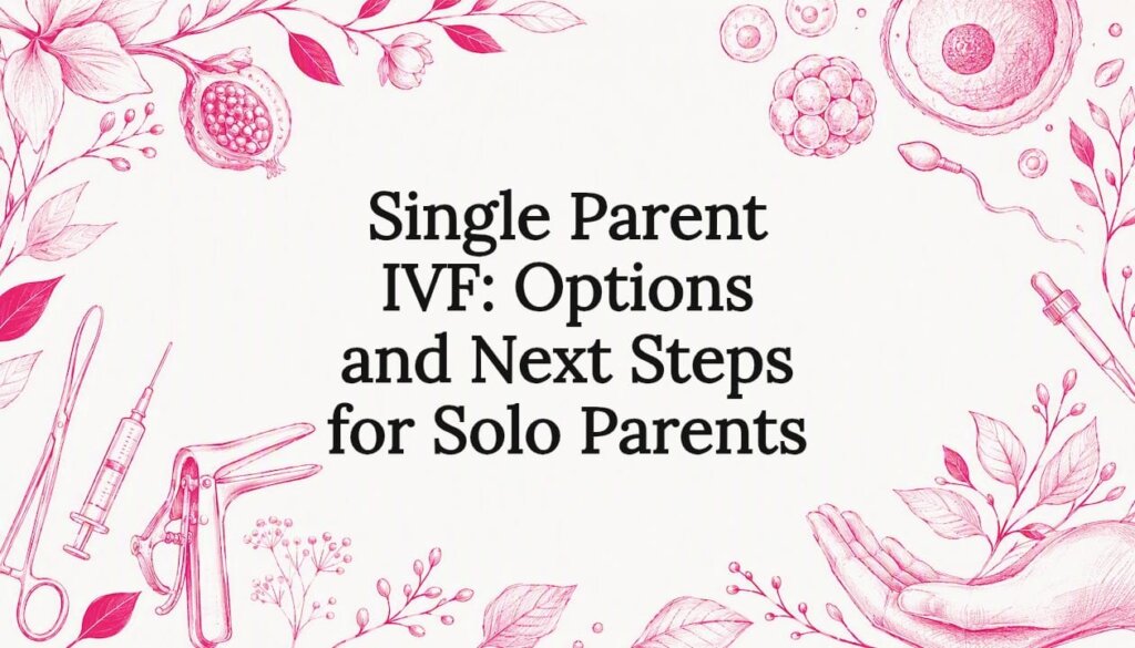 Decorative fertility-themed title card illustration