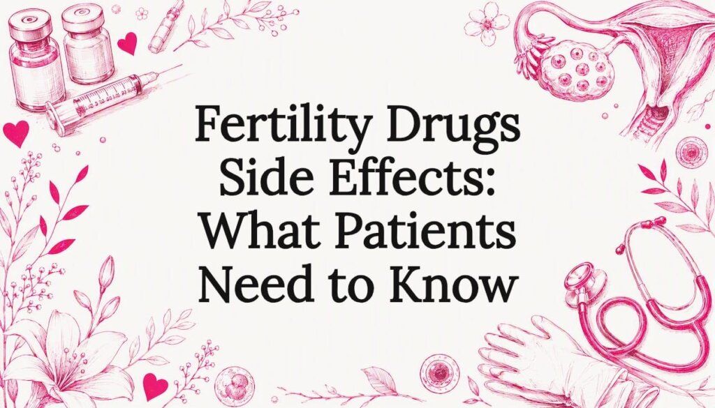 Decorative fertility treatment title card illustration