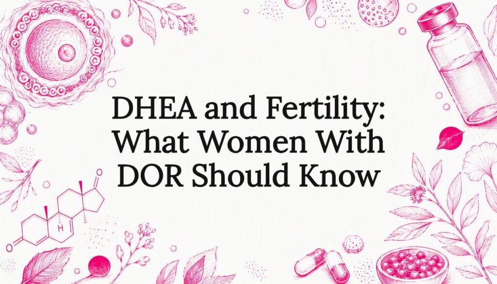 Decorative fertility article title card illustration