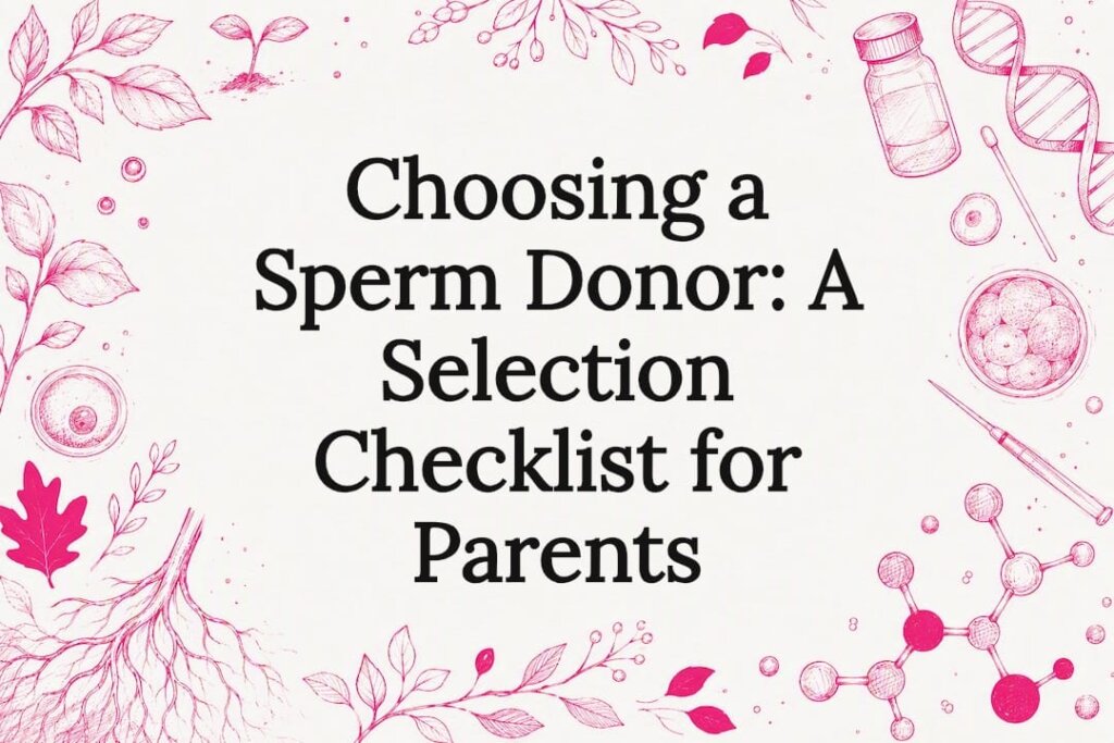 Decorative title card illustration for sperm donor selection article