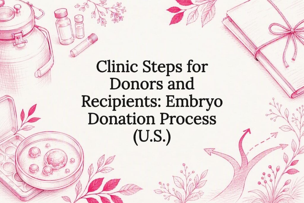 Decorative embryo donation process title card
