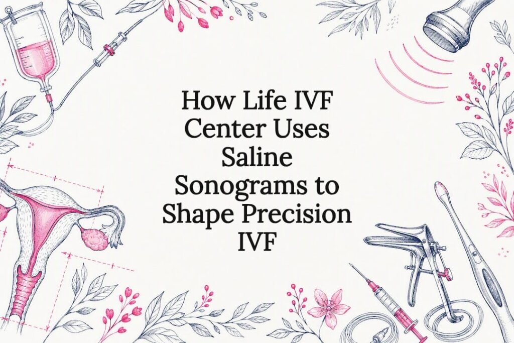 Decorative saline sonogram title card illustration