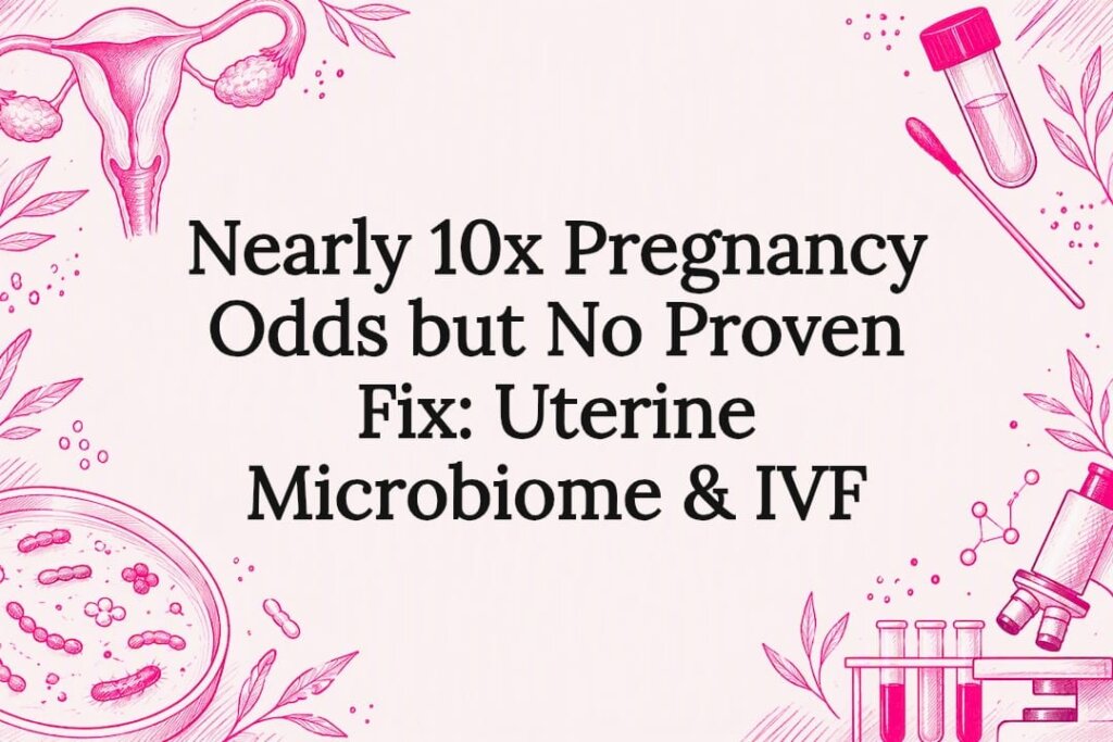 Decorative uterine microbiome IVF title card