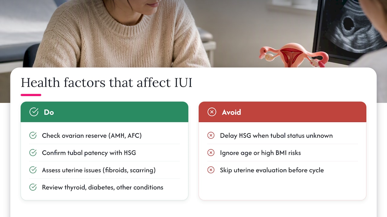Health factors influencing donor sperm IUI