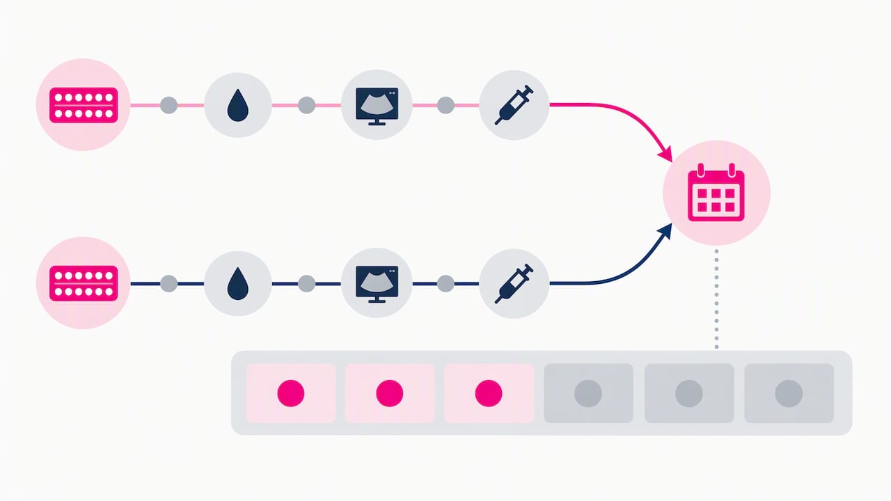 Patient cycle timelines aligned with clinic availability
