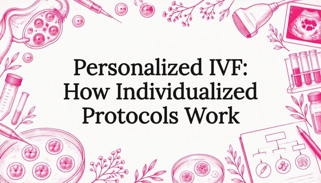 Sketch illustrations frame the personalized IVF title