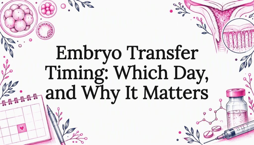 Embryo transfer timing title card illustration